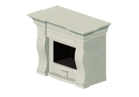 3D Kamine und Schornsteine - Stein-Kamin