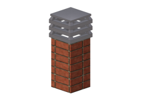 Chimneys and chimney pots 3D - Chimney