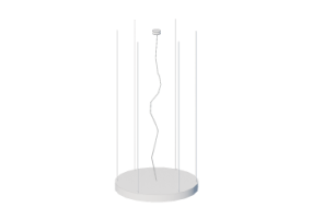 3D Schwebende Lampe - Wei&szlig; lackierter Kronleuchter
