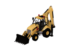 3D Building Site Machinery - Backhoe loader