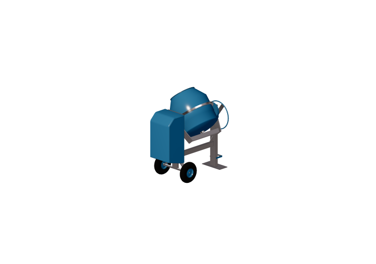 3D Building Site Machinery - Cement Mixer - ACCA software 3D Building Site Machinery - Cement Mixer - ACCA software