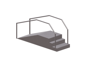Fitness 3D - Pasamanos con escaleras