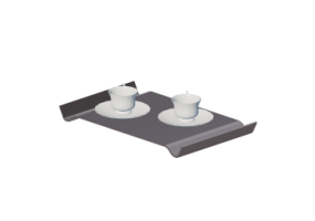 Stoviglie e posate 3D - Vassoio con tazze