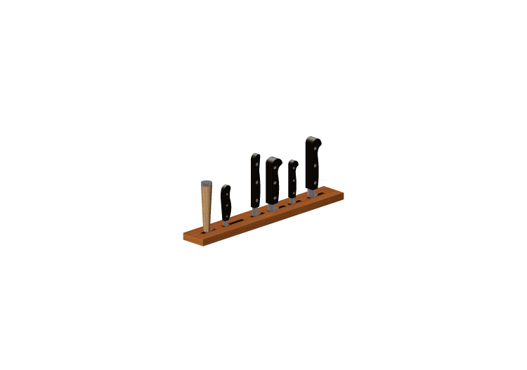 Vaisselle et couverts 3D - Jeu de couteaux - ACCA software Vaisselle et couverts 3D - Jeu de couteaux - ACCA software