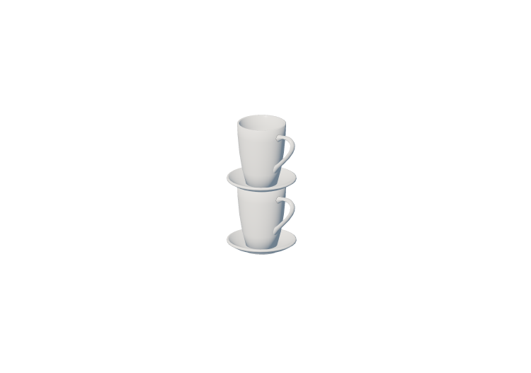 Louças e talheres 3D - Conjunto de 2 xícaras de leite -... Louças e talheres 3D - Conjunto de 2 xícaras de leite -...