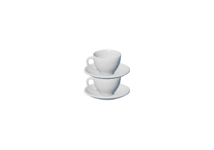 Stoviglie e posate 3D - Set di 2 tazze da latte - ACCA... Stoviglie e posate 3D - Set di 2 tazze da latte - ACCA...