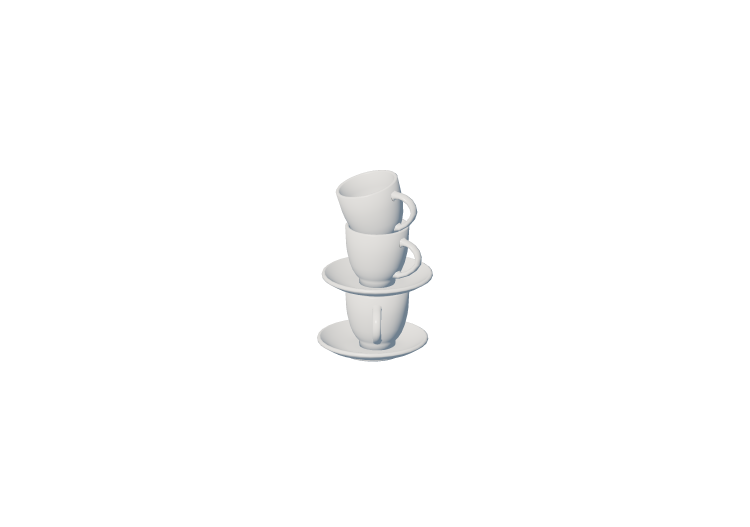 3D Geschirr und Besteck - Set mit 3 Kaffeetassen - ACCA... 3D Geschirr und Besteck - Set mit 3 Kaffeetassen - ACCA...