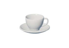 Crockery and cutlery 3D - Cup with plate