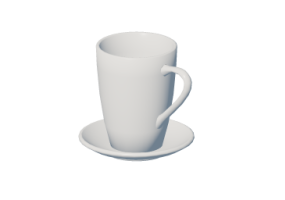 Crockery and cutlery 3D - Milk cup with saucer
