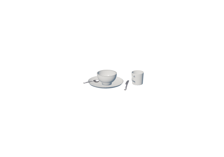 Vaisselle et couverts 3D - Set de 2 tasses à lait - ACCA... Vaisselle et couverts 3D - Set de 2 tasses à lait - ACCA...