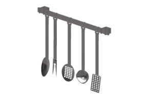 Vajillas y cubiertos 3D - Cucharones y utensilios de cocina