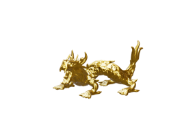 Esculturas 3D - Drag&atilde;o chin&ecirc;s dourado