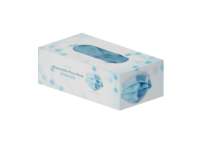 Box of disposable face masks