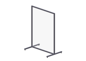 Paroi antiprojections en plexiglas et cadre en aluminium avec petit pieds