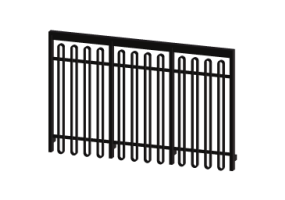 3D Railings - Picketed Fence [AS] - Flat shaped Pole