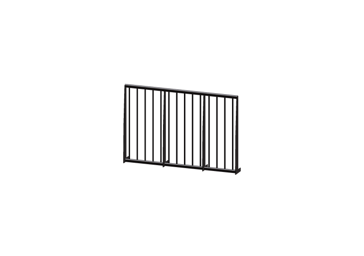 Guarda-corpo 3D - Balaustrada com gradil plano biselado... Guarda-corpo 3D - Balaustrada com gradil plano biselado...