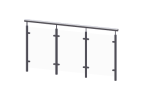 3D Railings - Round pipe [VM] - Glass Panel