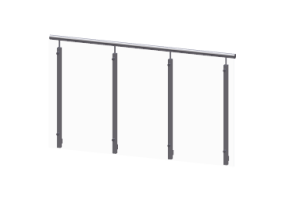 3D Railings - Square pipe [AS] - Glass Panel