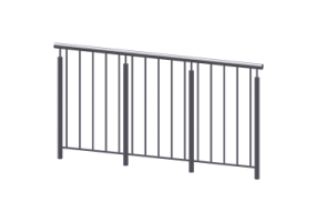 Garde-corps 3D - Tube rond [FV] - Poteaux verticaux