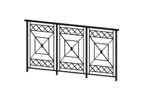 3D Gel&auml;nder - Balustrade [VA] - Paneel und R&auml;nder mit Schr&auml;gkreuz