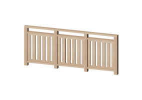 Garde-corps 3D - Classique en bois [FV] - Poteaux &agrave; plat