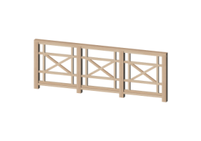Guarda-corpo 3D - Balaustrada de madeira [MV] - Painel com Malha de cruz