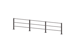 Ringhiere 3D - Parapetto zincato a 3 correnti