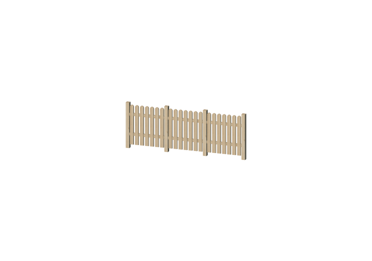 Recinzione 3D - Steccato in legno con pali arrotondati -... Recinzione 3D - Steccato in legno con pali arrotondati -...
