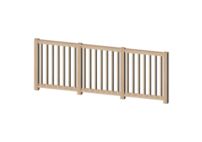 Vallado 3D - Durmientes en madera con barrotes de corte
