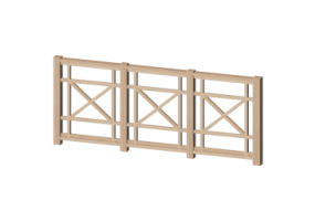 Vallado 3D - Durmientes en madera con panel de malla cruzada