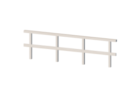 Parapeito 3D - Estaca quadrada com sela e uma travessa