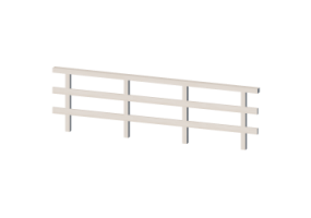 3D Parapet - Square pole with saddle and two crossbar