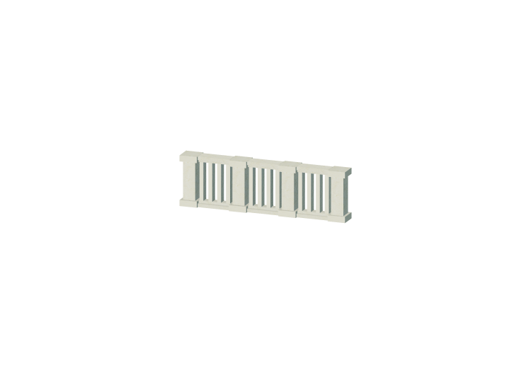 3D Balustrade - Rectangular Columns and small pillars -... 3D Balustrade - Rectangular Columns and small pillars -...