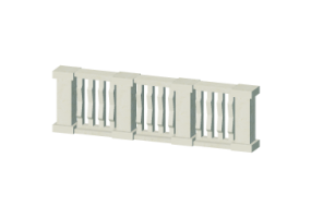 3D Balustrade - Rectangular columns with two bulges and small pillars