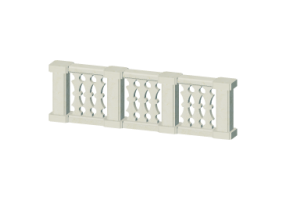 3D Balustrade - Deko S&auml;ulen mit Ausbauchung und kleinen St&uuml;tzen