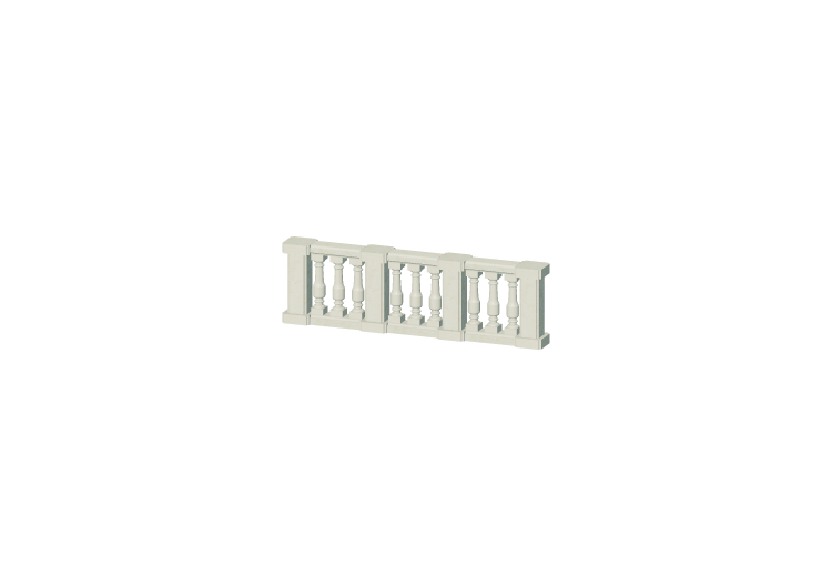 Balaustradas 3D - Pilastras abauladas e pequenos pilares -... Balaustradas 3D - Pilastras abauladas e pequenos pilares -...