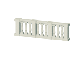 Balaustradas 3D - Pilastras com uma pan&ccedil;a e pequenos pilares