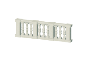 3D Balustrade - Columns with two bulges and small pillars