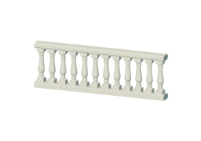 3D Balustrade - Columns with one bulge and small pillars
