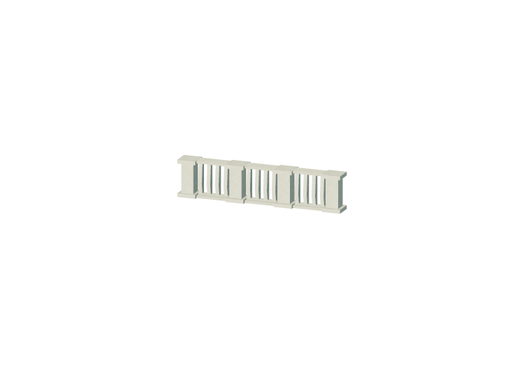 3D Balustrade - Rechteckige Säulen mit einzelner... 3D Balustrade - Rechteckige Säulen mit einzelner...