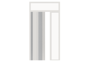 Menuiseries 3D - Moderne P[R] 1BV[4P]+1FNCLC+1SPRLC