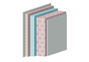 MCV02 - Hollow brick masonry cavity wall with insulation