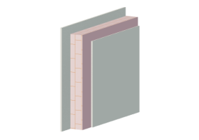 Plastered solid brick masonry