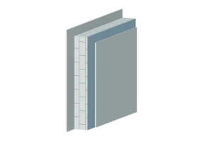 Maçonnerie en blocs de béton non isolée