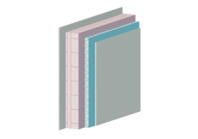 Insulated stone block masonry