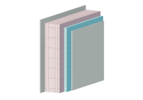 Insulated stone block masonry