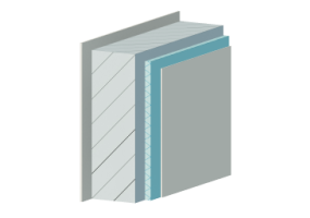 Paroi en b&eacute;ton arm&eacute; isol&eacute;e