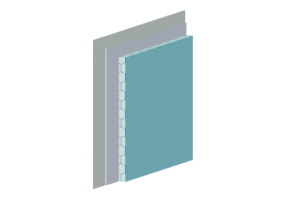 10mm Plasterboard with extruded polystyrene - thickness 60mm