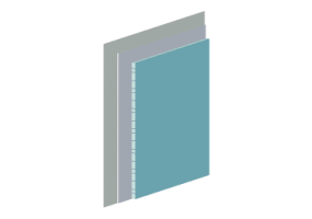 Plasterboard 10mm with rockwool - thickness 30
