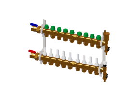 DYNAMICAL®, vormontierter Verteiler DN25-DN20 9 Abgänge